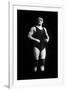 Bodybuilder in Wrestling Outfit and Knee Pads-null-Framed Art Print