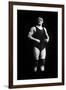 Bodybuilder in Wrestling Outfit and Knee Pads-null-Framed Art Print