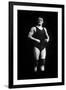 Bodybuilder in Wrestling Outfit and Knee Pads-null-Framed Art Print