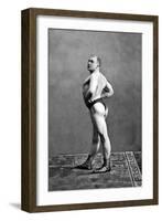 Bodybuilder's Back and Left Profile-null-Framed Art Print