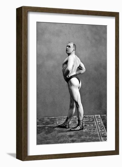 Bodybuilder's Back and Left Profile-null-Framed Art Print