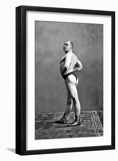 Bodybuilder's Back and Left Profile-null-Framed Art Print