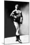 Bodybuilder's Shadowed Front and Partial Right Profile-null-Mounted Art Print