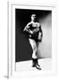 Bodybuilder's Shadowed Front and Partial Right Profile-null-Framed Art Print