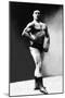 Bodybuilder's Shadowed Front and Partial Right Profile-null-Mounted Art Print