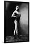 Bodybuilder's Shadowed Front and Right Profile-null-Framed Art Print