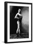 Bodybuilder's Shadowed Front and Right Profile-null-Framed Art Print