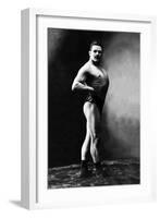 Bodybuilder's Shadowed Front and Right Profile-null-Framed Art Print