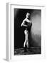 Bodybuilder's Shadowed Front and Right Profile-null-Framed Art Print