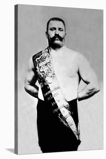 Bodybuilder Wearing Bandolier of Victory-null-Stretched Canvas