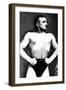 Bodybuilder with Thumbs Tucked in Belt-null-Framed Art Print