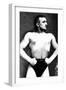 Bodybuilder with Thumbs Tucked in Belt-null-Framed Art Print