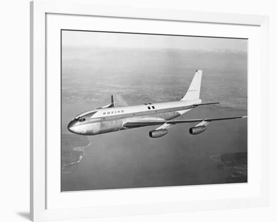 Boeing 707 Plane in Flight-null-Framed Photographic Print