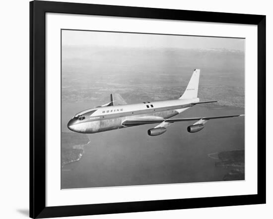 Boeing 707 Plane in Flight-null-Framed Photographic Print