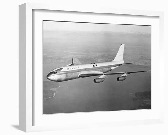 Boeing 707 Plane in Flight-null-Framed Photographic Print