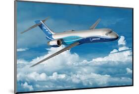 Boeing 717-200 in Flight-null-Mounted Art Print