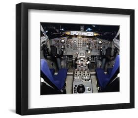 Boeing 737 1960s Cockpit-null-Framed Art Print