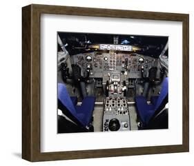 Boeing 737 1960s Cockpit-null-Framed Art Print