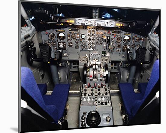 Boeing 737 1960s Cockpit-null-Mounted Art Print