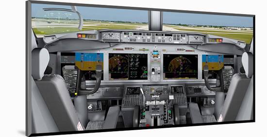 Boeing 737 MAX flight deck-null-Mounted Art Print