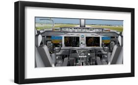 Boeing 737 MAX flight deck-null-Framed Art Print