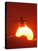 Boeing 737 Taking Off At Sunset-David Nunuk-Stretched Canvas