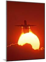 Boeing 737 Taking Off At Sunset-David Nunuk-Mounted Photographic Print