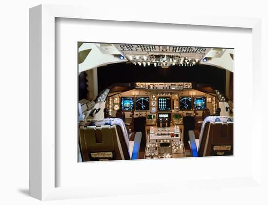 Boeing 747 digital Flight Deck-null-Framed Art Print