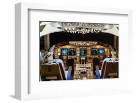 Boeing 747 digital Flight Deck-null-Framed Art Print