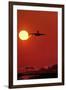 Boeing 747 Taking Off At Sunset-David Nunuk-Framed Photographic Print