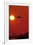 Boeing 747 Taking Off At Sunset-David Nunuk-Framed Photographic Print