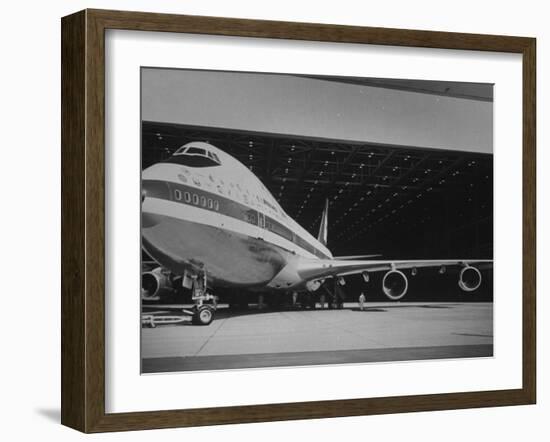 Boeing 747, the World's Largest and Fastest Jetliner at the Boeing Manufacturing Plant-null-Framed Photographic Print