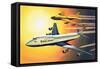 Boeing 747 with Boeing 707 in Background-Wilf Hardy-Framed Stretched Canvas