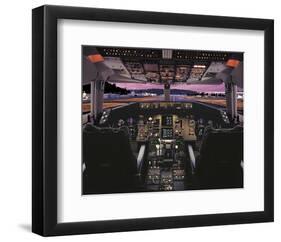 Boeing 757 glass cockpit-null-Framed Art Print