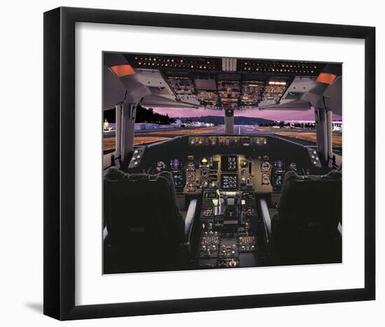 Boeing 757 glass cockpit-null-Framed Art Print