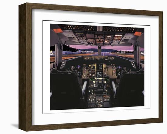 Boeing 757 glass cockpit-null-Framed Art Print