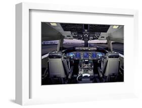 Boeing 767 flat-panel flight deck-null-Framed Art Print