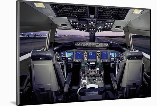 Boeing 767 flat-panel flight deck-null-Mounted Art Print