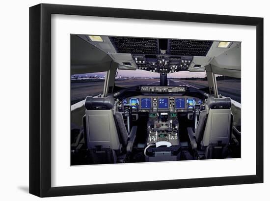 Boeing 767 flat-panel flight deck-null-Framed Art Print