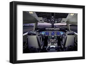 Boeing 767 flat-panel flight deck-null-Framed Art Print