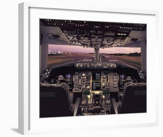 Boeing 767 Flight Deck-null-Framed Art Print