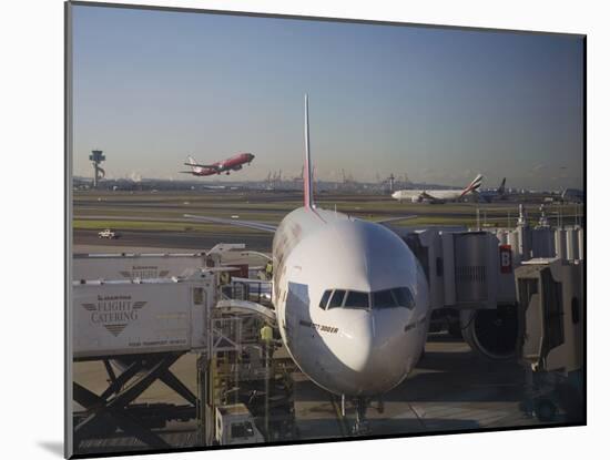 Boeing 777-300 ER Jet Airliner of Emirates Airline at Gate, Sydney Airport, Australia-Nick Servian-Mounted Photographic Print