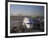 Boeing 777-300 ER Jet Airliner of Emirates Airline at Gate, Sydney Airport, Australia-Nick Servian-Framed Photographic Print