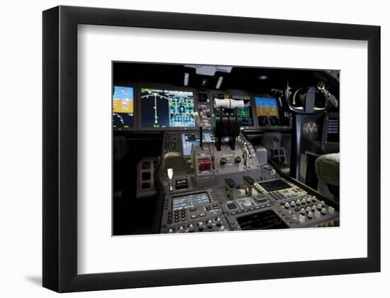 Boeing 787 Dreamliner Flight Deck-null-Framed Art Print