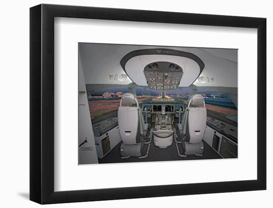 Boeing 787 Dreamliner flight deck-null-Framed Art Print