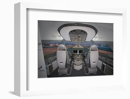 Boeing 787 Dreamliner flight deck-null-Framed Art Print