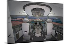 Boeing 787 Dreamliner flight deck-null-Mounted Art Print