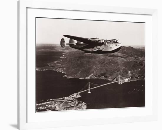 Boeing B-314 over San Francisco Bay, California 1939-Clyde Sunderland-Framed Art Print