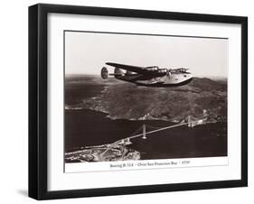 Boeing B-314 over San Francisco Bay, California 1939-Clyde Sunderland-Framed Art Print