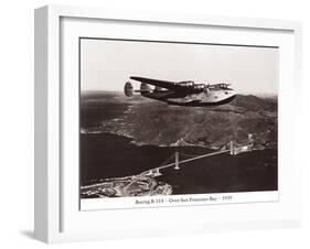 Boeing B-314 over San Francisco Bay, California 1939-Clyde Sunderland-Framed Art Print